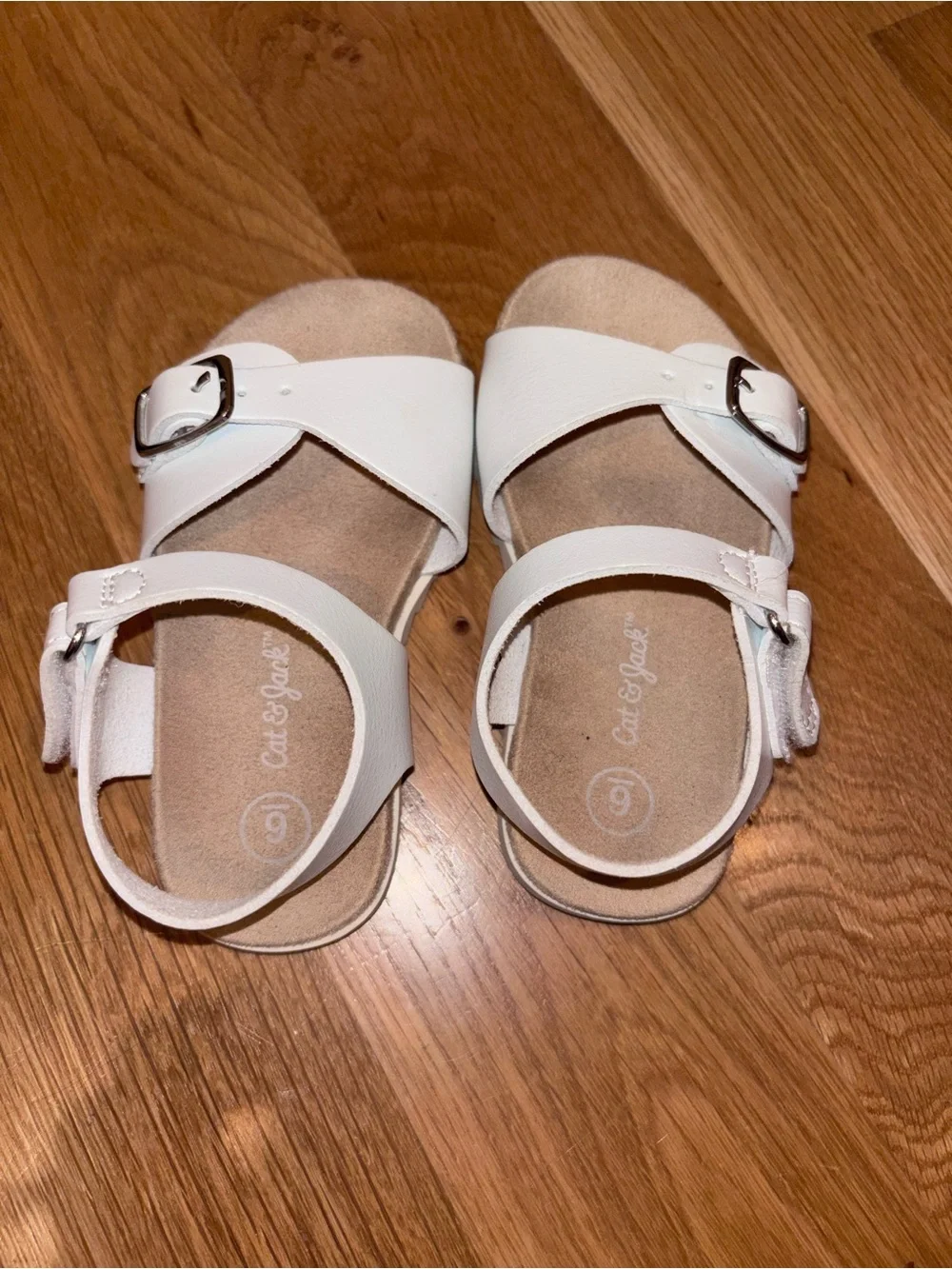 Cat & Jack White Buckle Strap Kids Sandals. Size 6T.